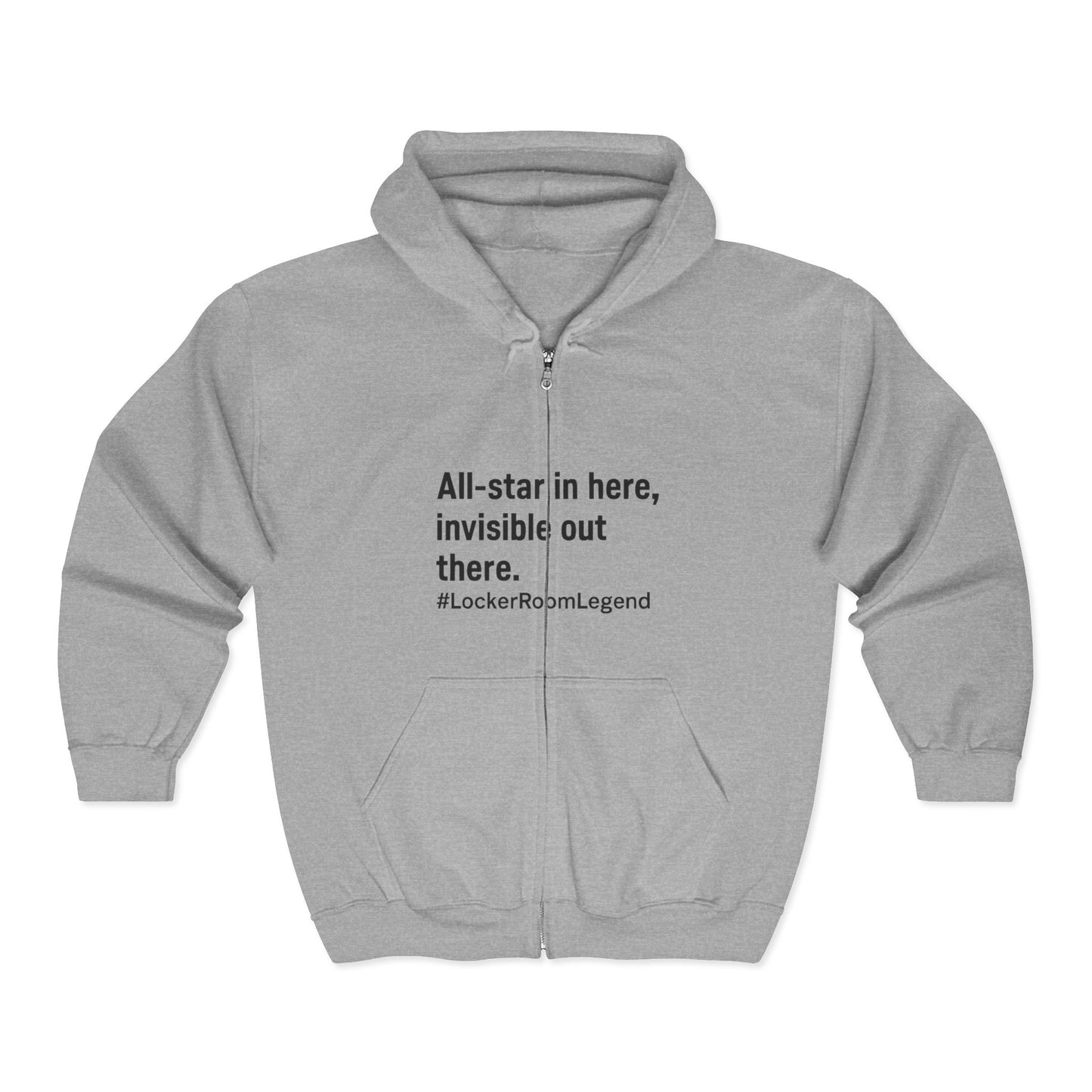 All-Star in the Room. Ghost on the Ice. #LockerRoomLegend Hoodie Unisex Heavy Blend™ Full Zip Hooded Sweatshirt