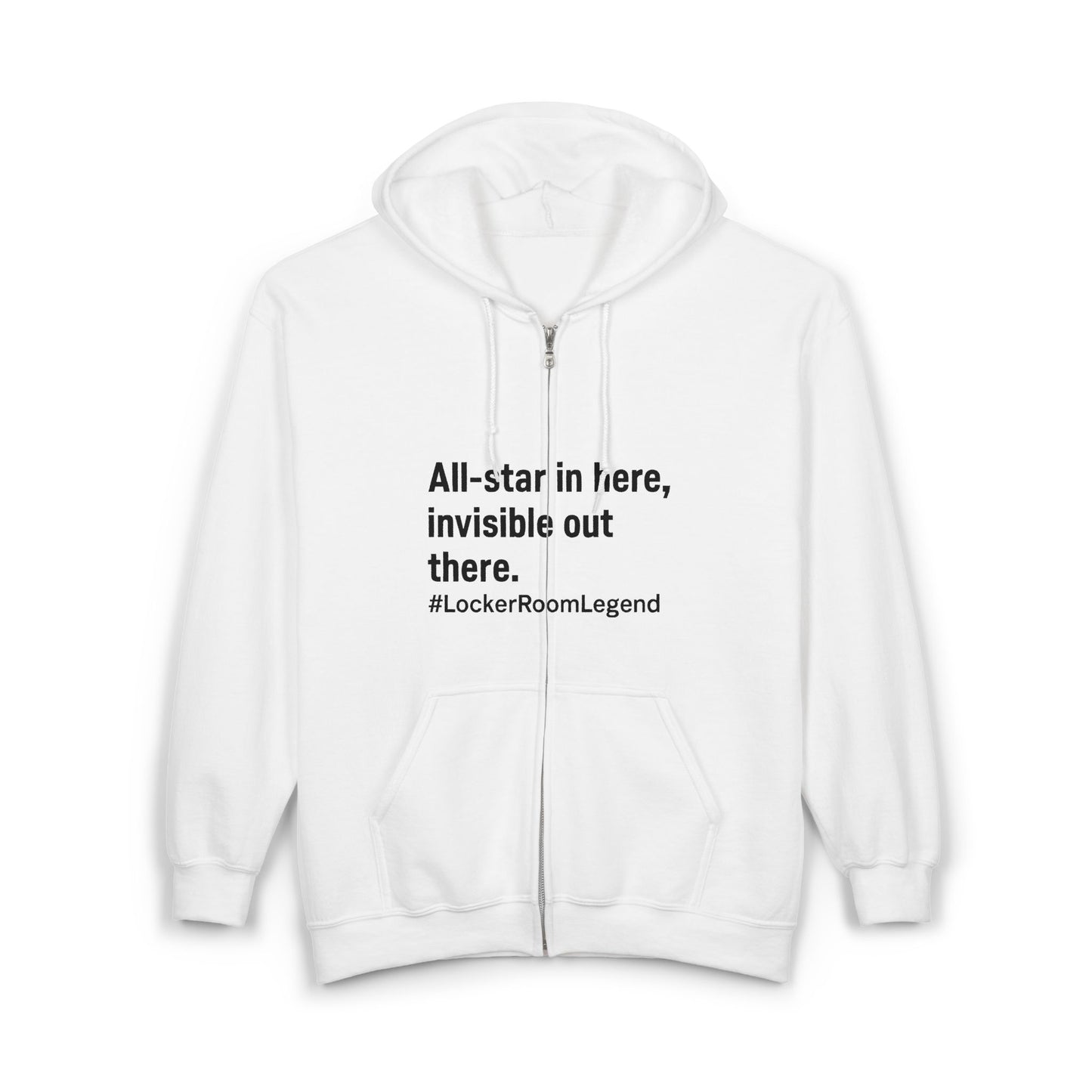 All-Star in the Room. Ghost on the Ice. #LockerRoomLegend Hoodie Unisex Heavy Blend™ Full Zip Hooded Sweatshirt