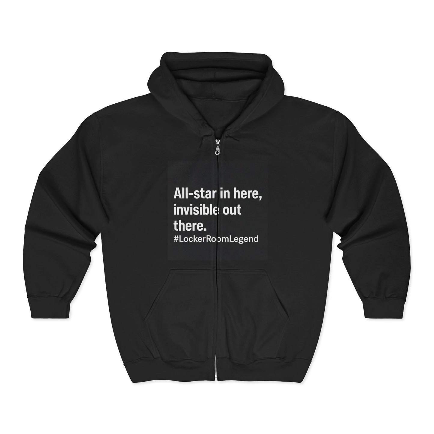 All-Star in the Room. Ghost on the Ice. #LockerRoomLegend Hoodie Unisex Heavy Blend™ Full Zip Hooded Sweatshirt