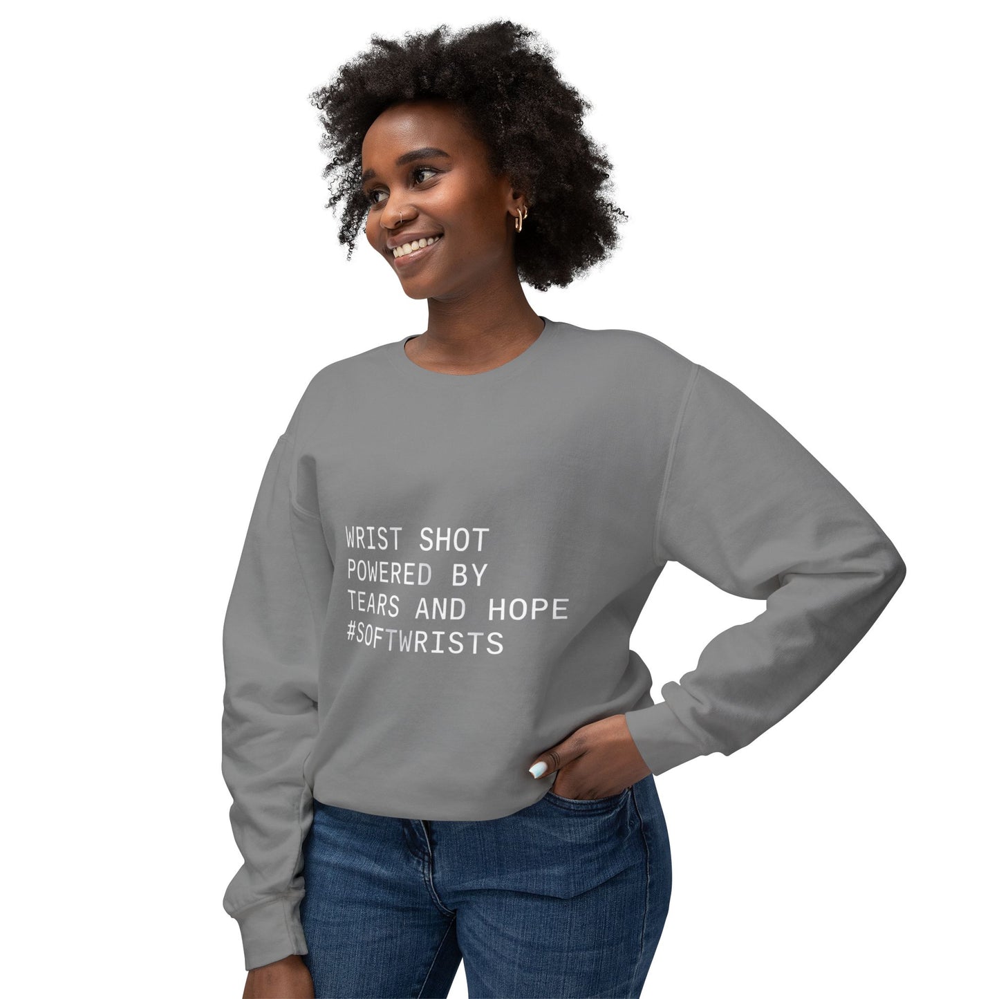 Grit Line Co. Crewneck β Wrist Shot Powered by Tears and Hope #SoftWrists