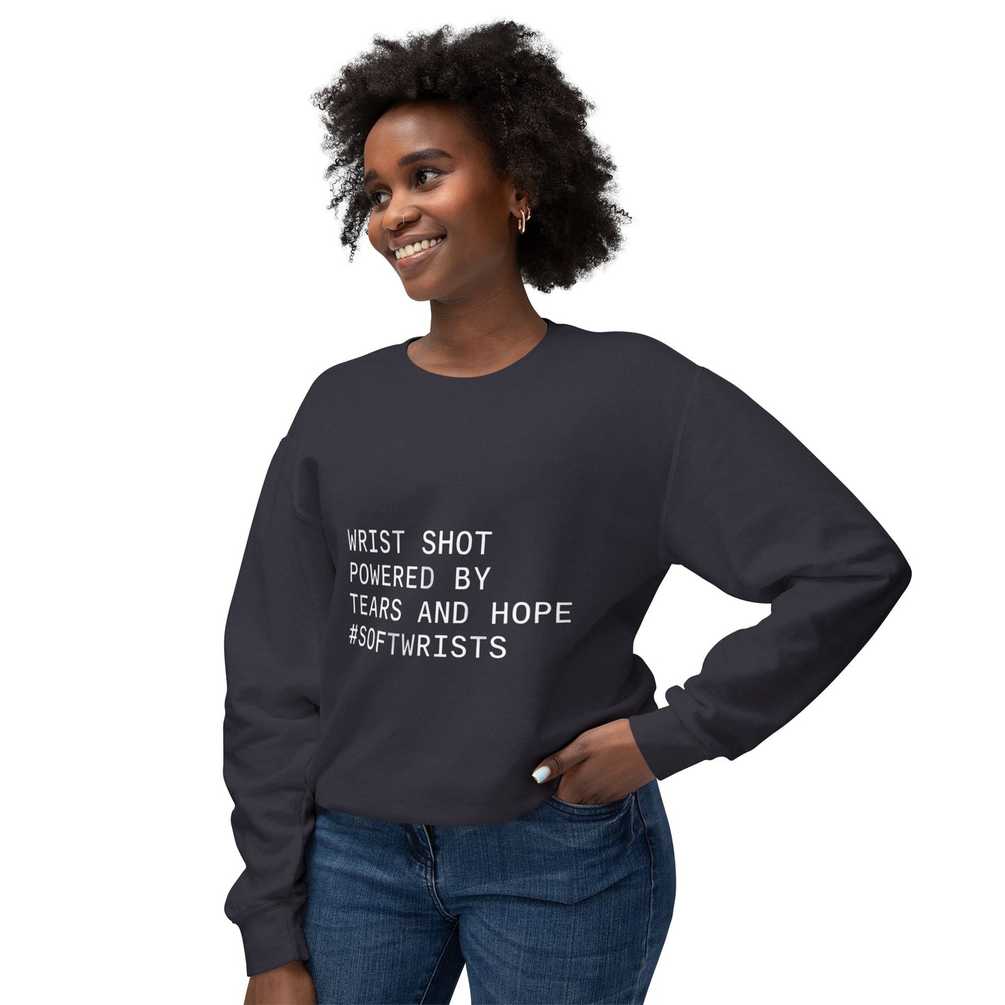 Grit Line Co. Crewneck β Wrist Shot Powered by Tears and Hope #SoftWrists