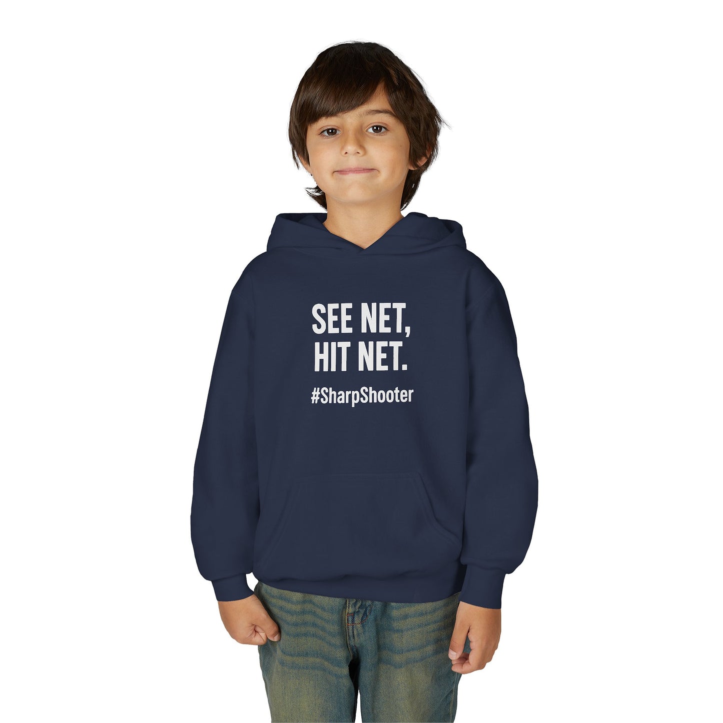 🔥 Youth Hoodie – “See Net, Hit Net.” #SharpShooter