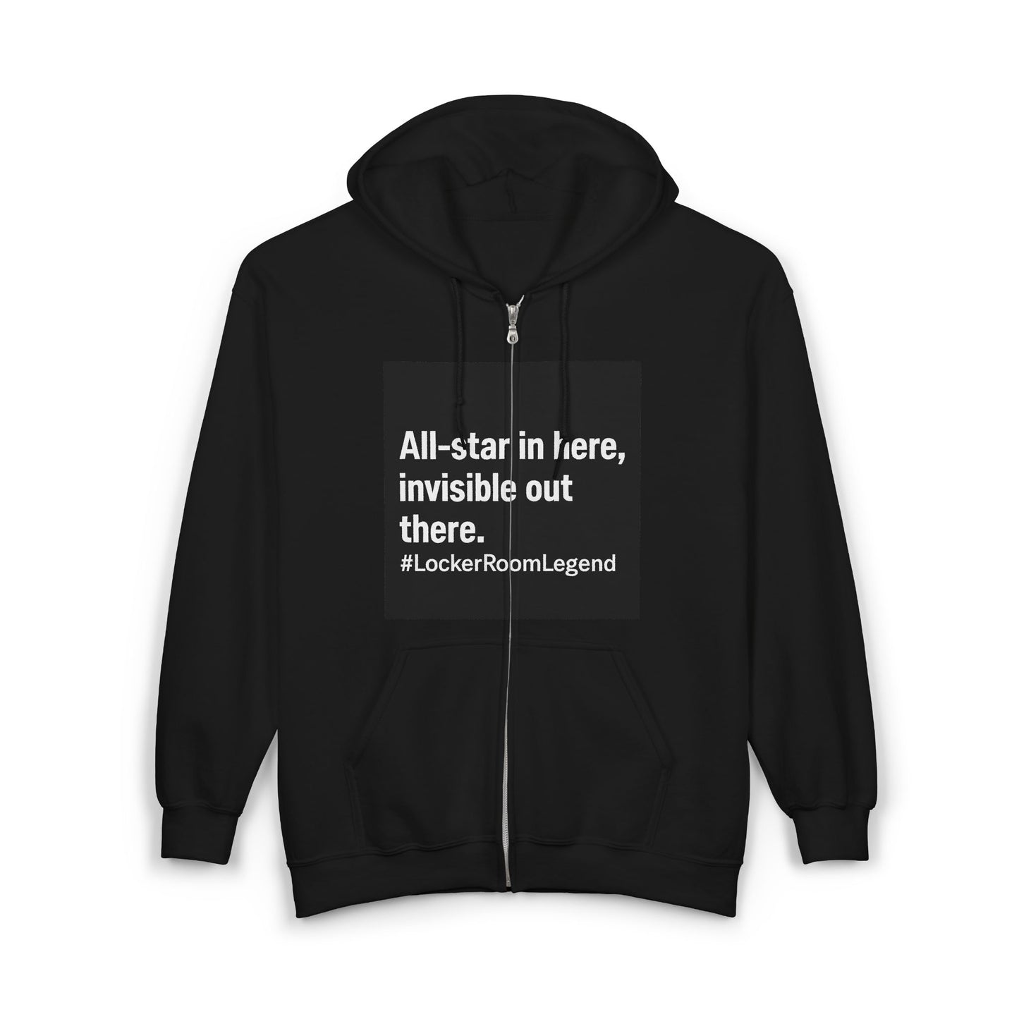 All-Star in the Room. Ghost on the Ice. #LockerRoomLegend Hoodie Unisex Heavy Blend™ Full Zip Hooded Sweatshirt