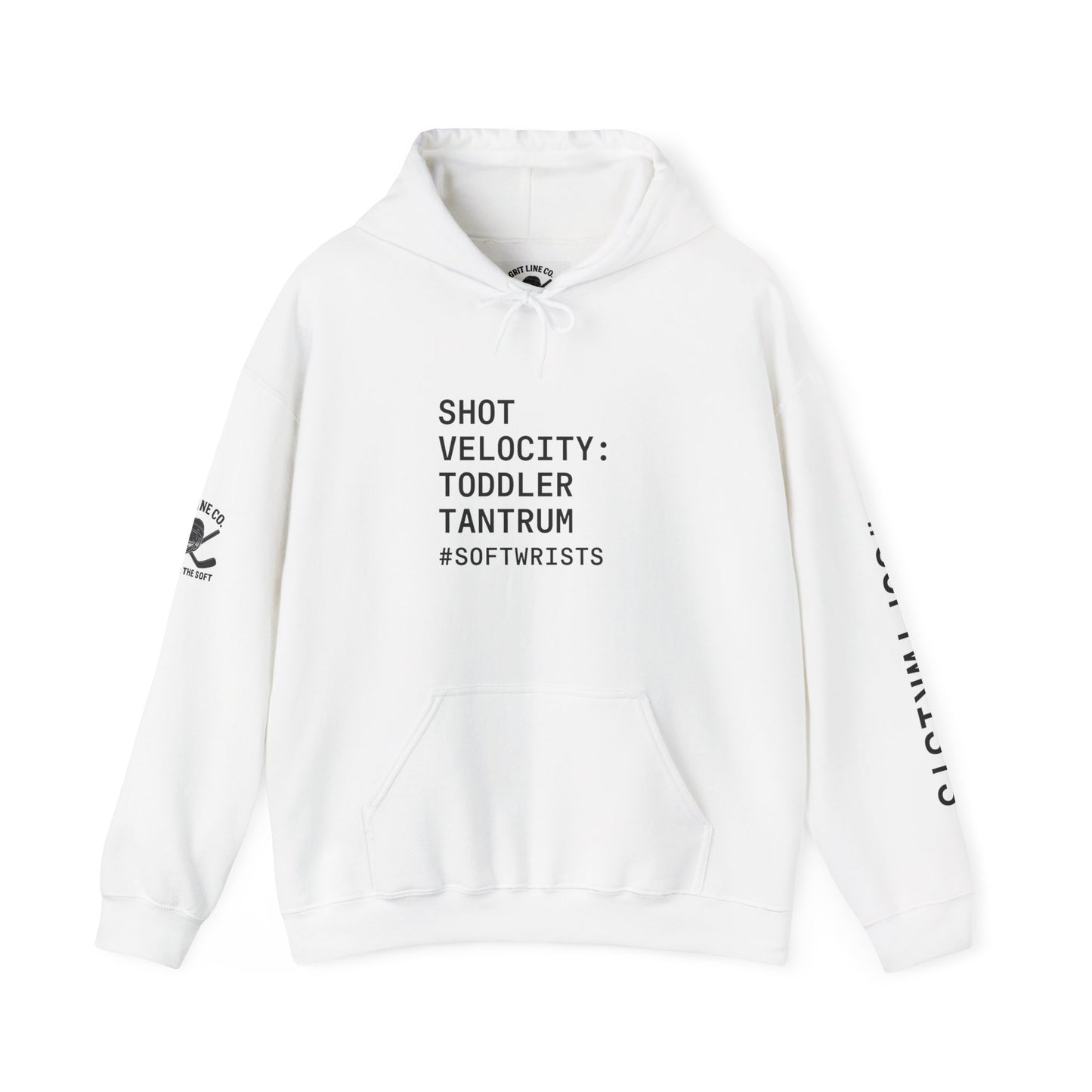 Shot Velocity: Toddler Tantrum — #SoftWrists | OG Line Hoodie Hockey Hoodie, Unisex Heavy Blend Sweatshirt