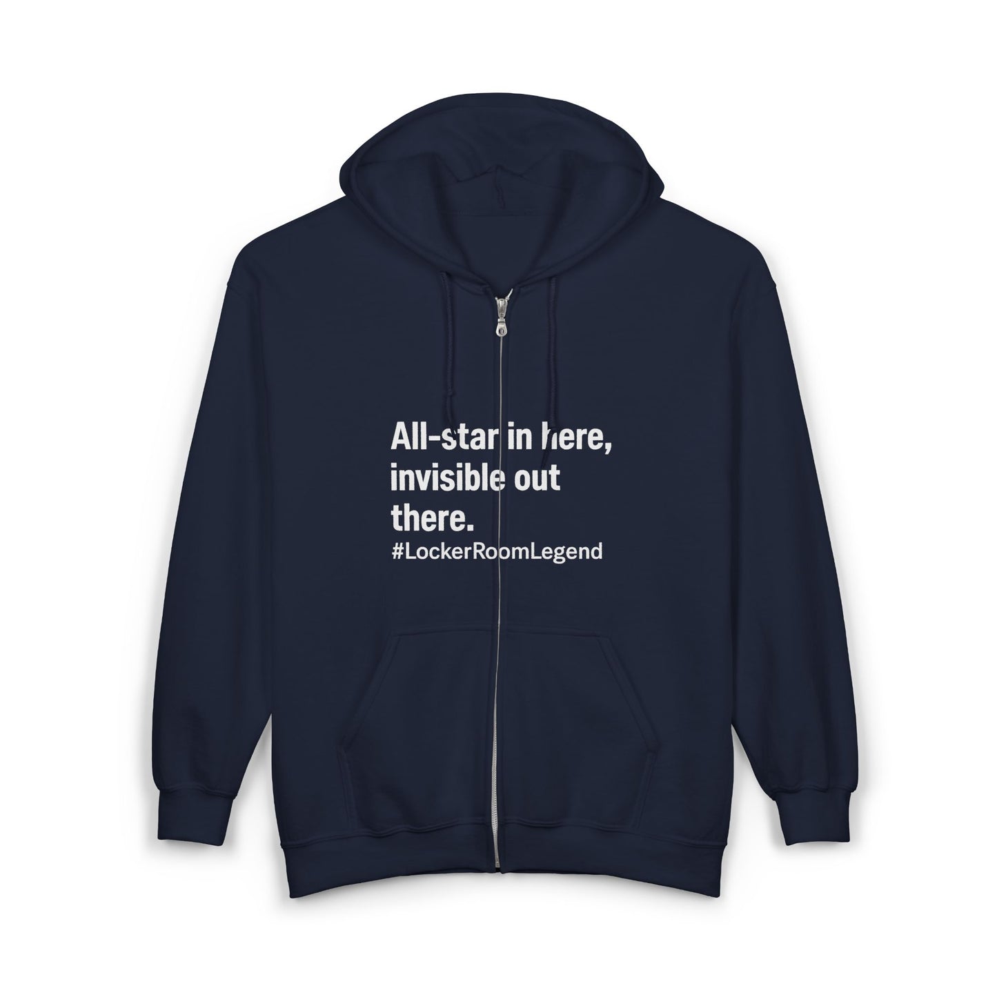 All-Star in the Room. Ghost on the Ice. #LockerRoomLegend Hoodie Unisex Heavy Blend™ Full Zip Hooded Sweatshirt