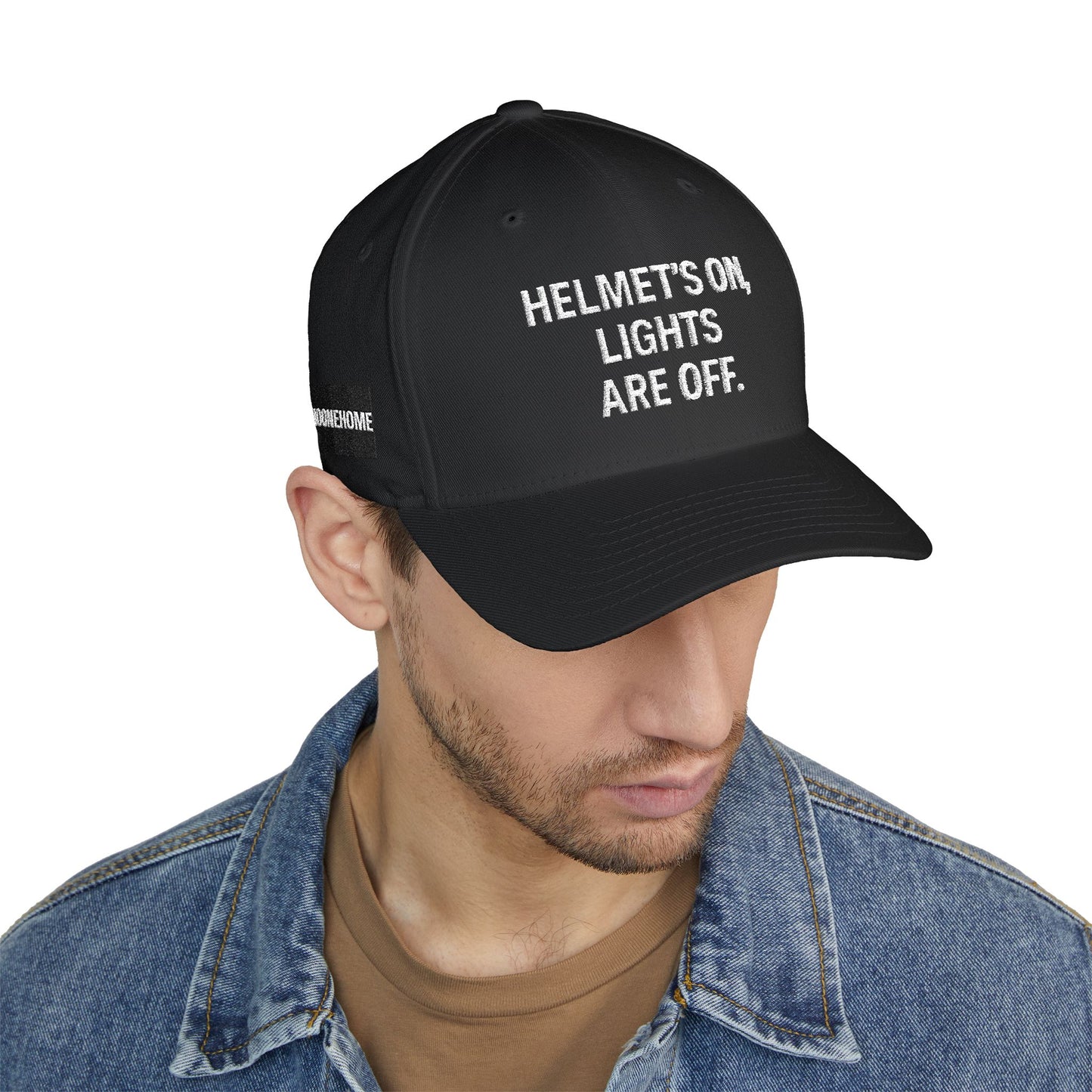 Grit Line Co. Athlete Line Dad Hat – Helmet’s On, Lights Off. #NoOneHome Structured Cap with Embroidery