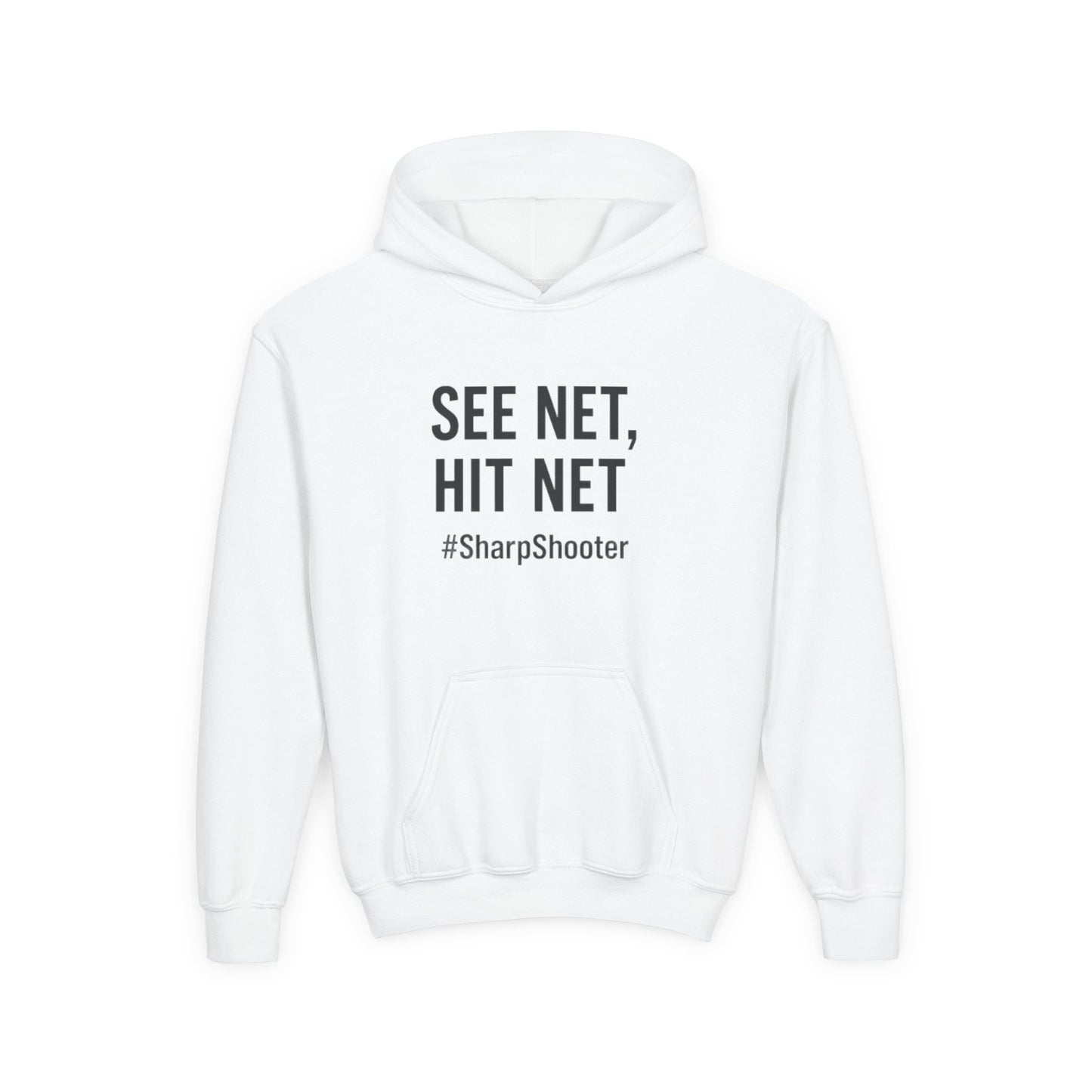 🔥 Youth Hoodie – “See Net, Hit Net.” #SharpShooter