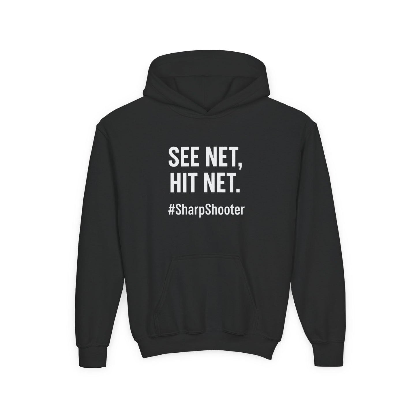 🔥 Youth Hoodie – “See Net, Hit Net.” #SharpShooter