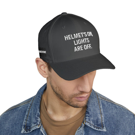 Grit Line Co. Athlete Line Dad Hat – Helmet’s On, Lights Off. #NoOneHome Structured Cap with Embroidery