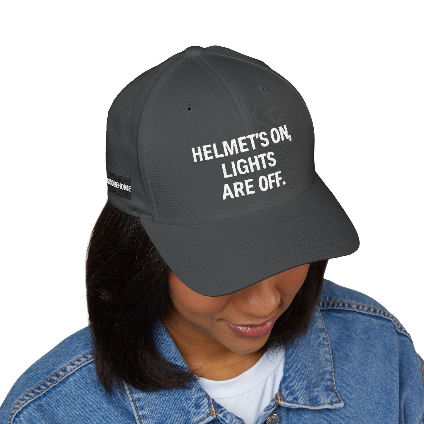 Grit Line Co. Athlete Line Dad Hat – Helmet’s On, Lights Off. #NoOneHome Structured Cap with Embroidery