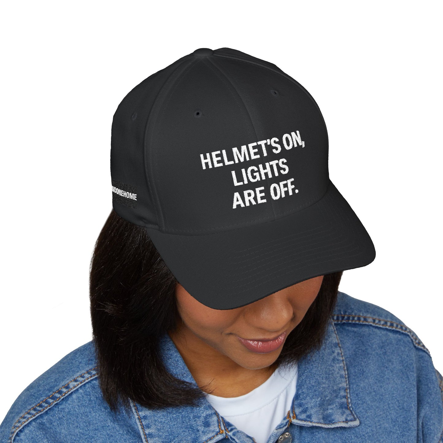 Grit Line Co. Athlete Line Dad Hat – Helmet’s On, Lights Off. #NoOneHome Structured Cap with Embroidery