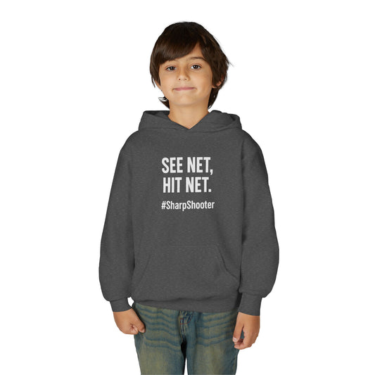 🔥 Youth Hoodie – “See Net, Hit Net.” #SharpShooter