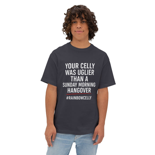 🔥OG Line Oversized Tee – Sunday Morning Hangover Celly #RainbowCelly